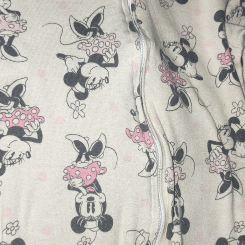 Set of 2 DISNEY Long Sleeve Footies in Minnie Mouse and Princess Patterns - Picture 3 of 5